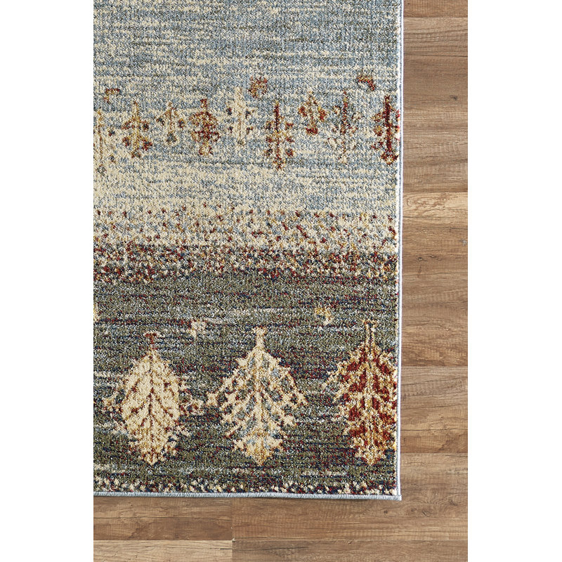 Union Rustic Alizette Performance Green/Blue/Brown Rug & Reviews Wayfair